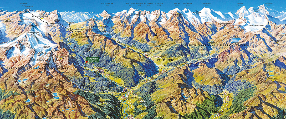 Mappa Campeggio di Novale - Val di Sole, Tonale, Adamello,Stelvio